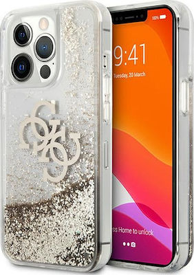 Guess 4G Charms Umschlag Rückseite Kunststoff Gold (iPhone 13 Pro) GUHCP13LLG4GGO