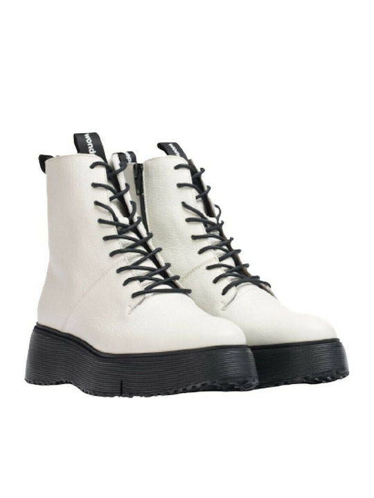 9350 Wild Milk Milk Δερμάτινα Γυναικεία Αρβυλάκια Off White