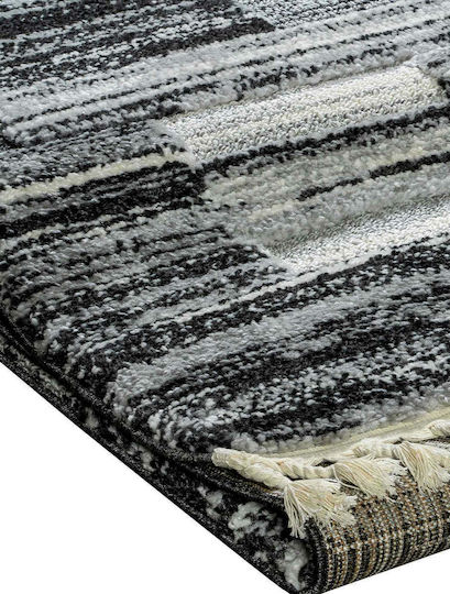 Madi Street Χαλί Ορθογώνιο με Κρόσια Grey 165x230cm