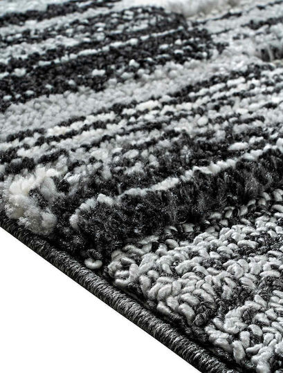 Madi Street Χαλί Ορθογώνιο με Κρόσια Grey 165x230cm