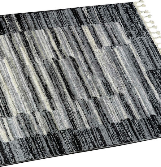 Madi Street Χαλί Ορθογώνιο με Κρόσια Grey 165x230cm