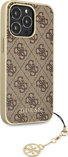 Guess Umschlag Rückseite Stoff Braun (iPhone 13 Pro)