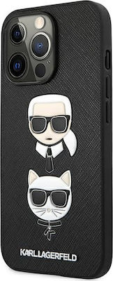 Karl Lagerfeld K&C Heads Coperta din spate Silicon Negru (iPhone 13 Pro) KLHCP13LSAKICKCBK