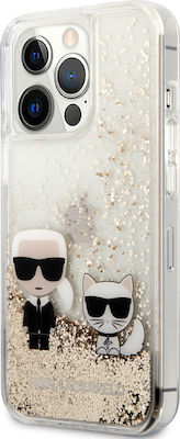 Karl Lagerfeld Karl & Choupette Umschlag Rückseite Kunststoff Gold (iPhone 13 Pro Max) KLHCP13XGKCD