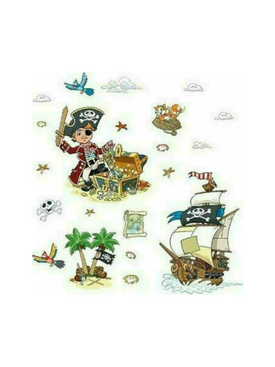 OIKOPEN Детска стикерна за стена Стена Pirate 14бр