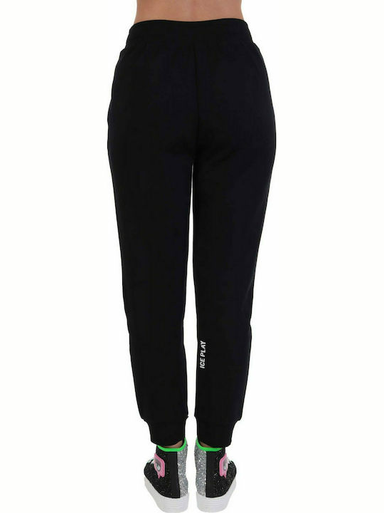 ICE PLAY TROUSERS FORM-FITTING BLACK-WHITE