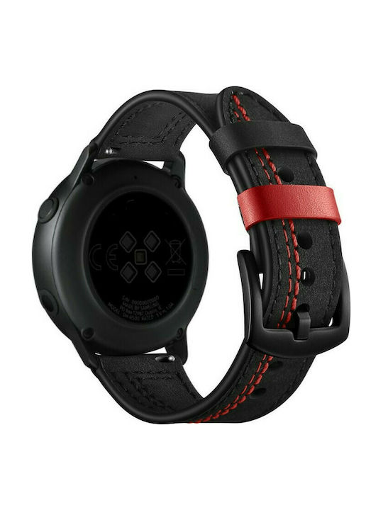 Zigzag Strap Leather Black/Red (Huawei Watch GT / GT2 (46mm))