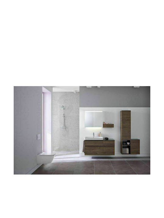 Geberit Plastic Soft Close Toilet Slim Seat White Smyle Square 45cm