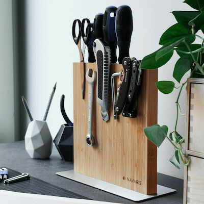 Navaris Magnetic Knives Stand Wooden