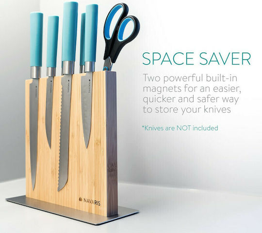 Navaris Magnetic Knives Stand Wooden