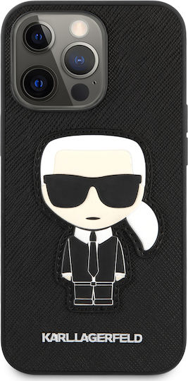 Karl Lagerfeld Patch Saffiano Back Cover Synthetic Leather Black (iPhone 13 Pro)