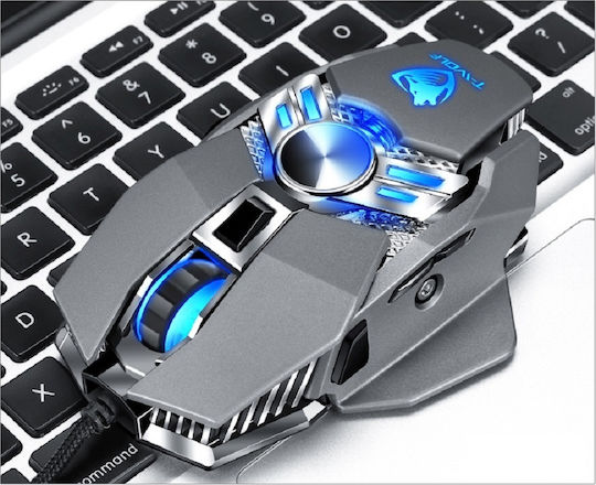 Thunder Wolf V10 Luminous Aggravated RGB Gaming Mouse 6400 DPI Silver