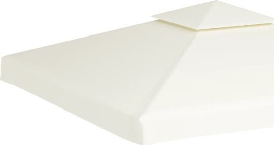 vidaXL Square Cover for Kiosk White With Hoop & with PVC Coating 3x3m 310gr/m²