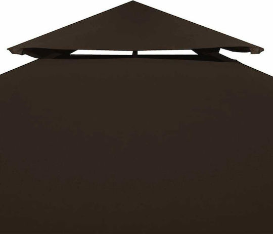 vidaXL Gazebo Cover 2 Levels 310gr/m² Brown with PVC Coating 3x3m