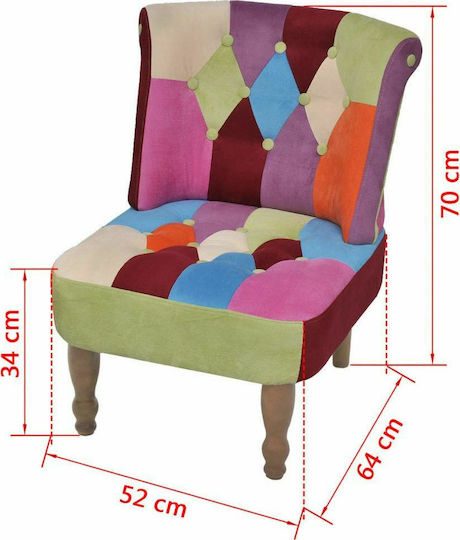 Armchair with Patchwork Design 52x64x70cm