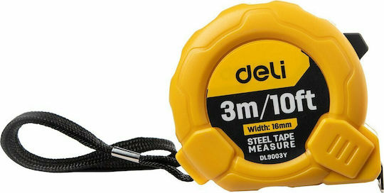 Deli Banda de măsurat cu resetare automată 16mm x 3m