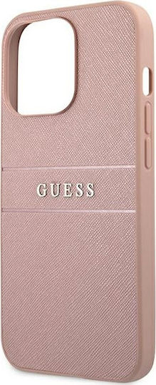 Guess Saffiano Stripe Back Cover Πλαστικό Ροζ (iPhone 13 Pro Max)