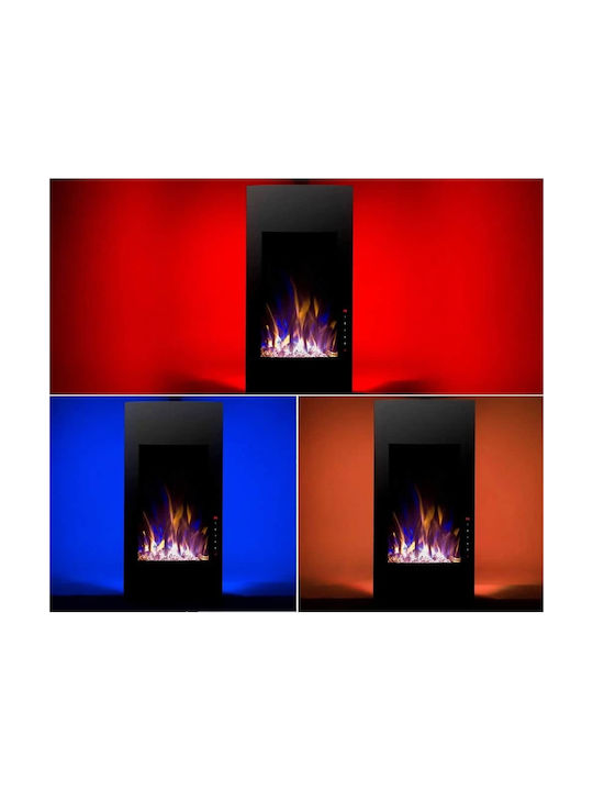 Glow Fire Uranus Wall Mounted Electric Fireplace 1500W 40.8x81.4cm Black