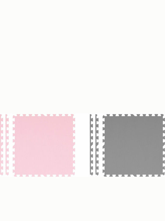 Ricokids Kids Floor Puzzle Foam Carpet-Puzzle Pink-Grey 9pcs