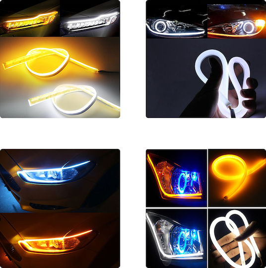 GloboStar Rectangular Rezistent la apă Faruri Auto LED Universal 12V 12W 60cm cu Alb Iluminare 2buc