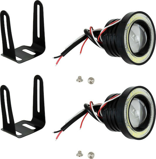 GloboStar Rund Wasserdicht Nebelscheinwerfer Auto LED 12V 40W 7cm mit Weiß Beleuchtung 2Stück