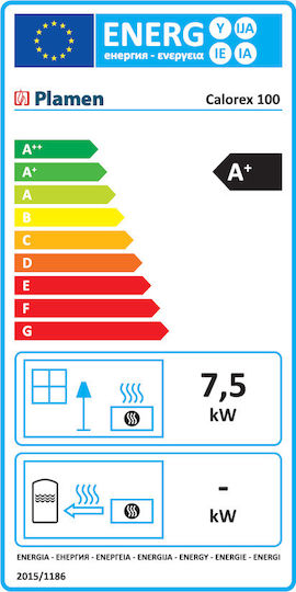 Plamen Calorex 100 Fontă Soba pe lemne cu Cuptor 7.5kW Alb