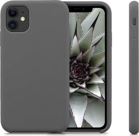 KWmobile Rubber Umschlag Rückseite Silikon Titanium Grey (iPhone 11)