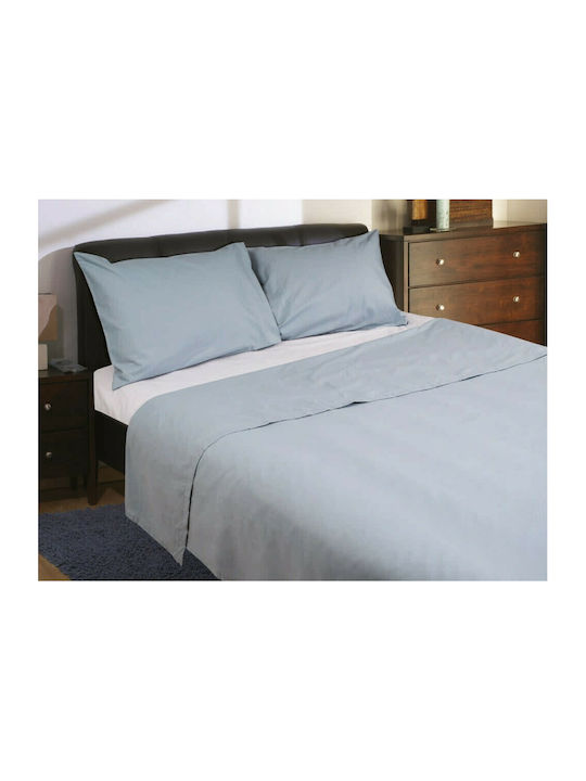 Flamingo Duvet Cover Set Queen with 2 Pillowcases 220x240 Rainbow Blue - Ice Grey