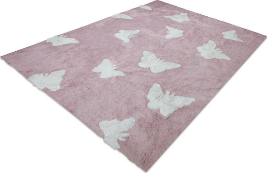 Klonaras 8884 Kinder Teppich Schmetterlinge Rosa 160x230cm Dicke 12mm