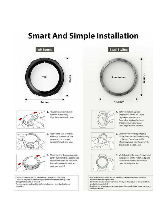 Ringke Air Sports & Bezel Styling σε Ασημί χρώμα για το Galaxy Watch 4 44mm