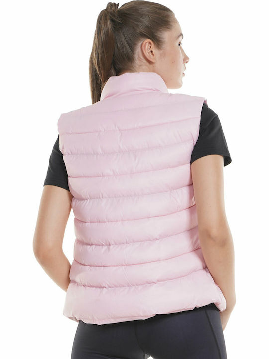 Scurtă Jachetă de femei Fără mâneci Puffer Roz