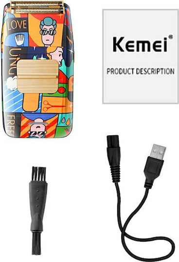 Kemei Γκράφιτι KM-1102H Foil Ξυριστική Μηχανή Προσώπου Επαναφορτιζόμενη