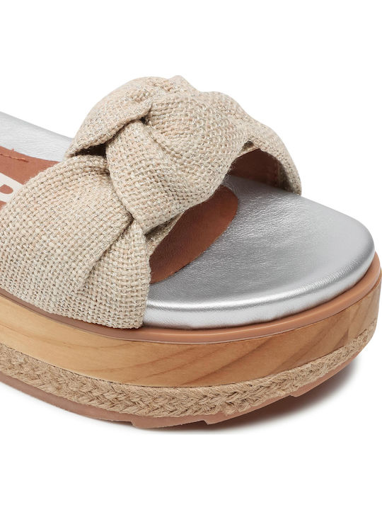 Raichur Women's Ankle Strap Platforms Beige
