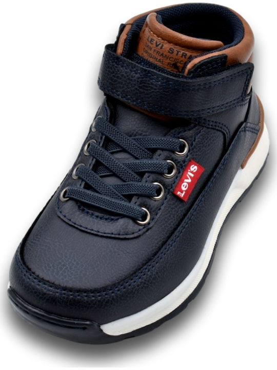 Ascot Mini Kids Boots with Velcro Navy Blue