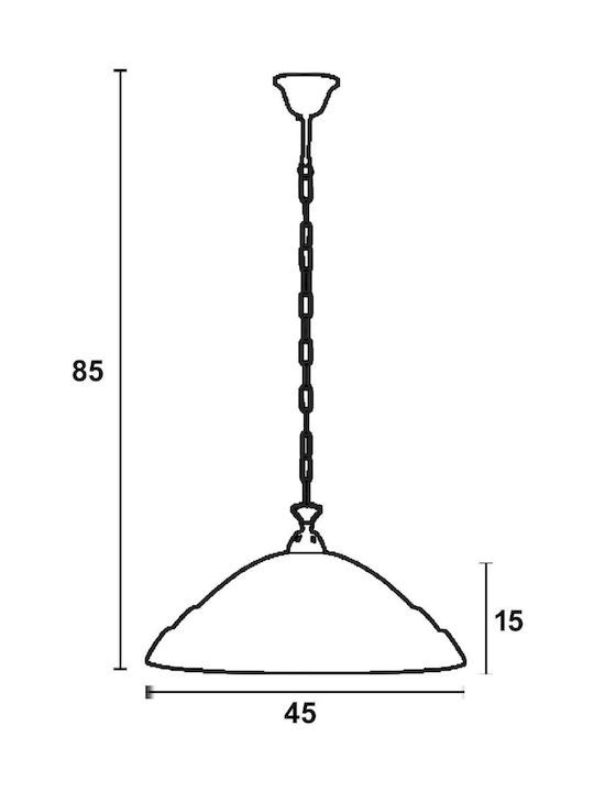 ArkoLight Κρεμαστό Φωτιστικό Καμπάνα Λευκό 45x45εκ.