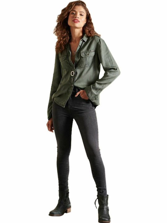 High Waist Women's Jean Trousers in Skinny Fit Wolcott Black Stone