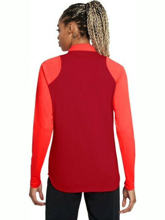 Nike Football Academy Women's Athletic Blouse Long Sleeve with Zipper Red