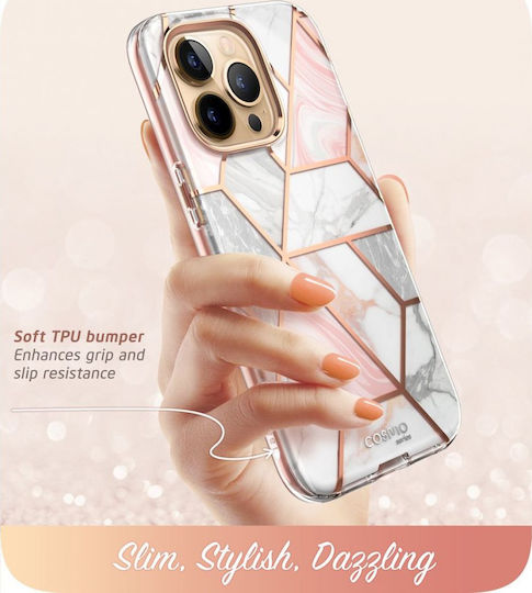 Supcase I-Blason Cosmo 360 Full Cover Πλαστικό 2mm Σετ με Τζαμάκι Marble Pink (iPhone 13 Pro)
