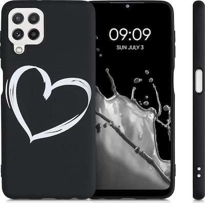 KWmobile Coperta din spate Silicon Brushed Heart White (Galaxy A22 4G - Galaxy A22 4G) 55497.03