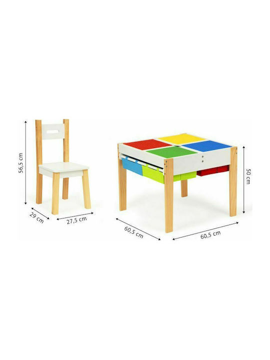 Σετ Παιδικό Τραπέζι με Καρέκλες από Ξύλο Ecotoys