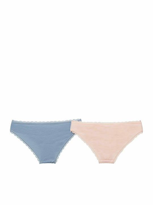 Βαμβακερά Γυναικεία Slip 2Pack Blue/Pink