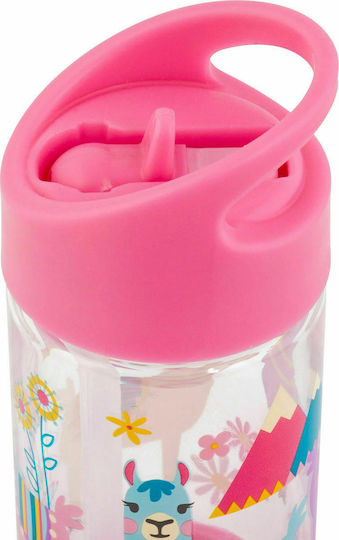 Stephen Joseph Flip Top Kids Water Bottle Plastic with Straw Pink 355ml