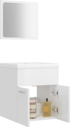 vidaXL Πάγκος με Νιπτήρα & Καθρέπτη Μ41xΒ38.5xΥ46cm Λευκός