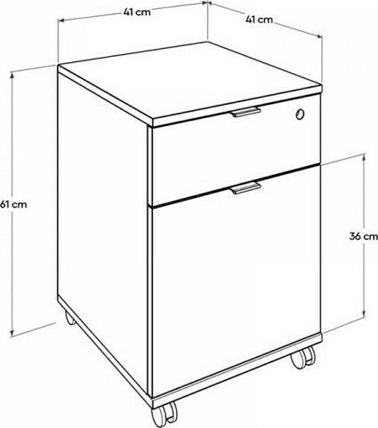 Чекмеджета Графо Рио Дървени с Колелца и Ключалка Орех 41x41x61см
