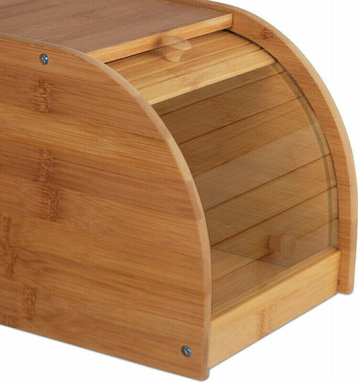 Relaxdays Ψωμιέρα με Καπάκι Ξύλινη σε Καφέ Χρώμα 20.2x27x18.2cm