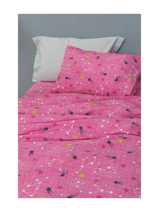 Palamaiki Luminous Față de pernă pentru copii din bumbac 100% 50x70buc Comet Fuchsia