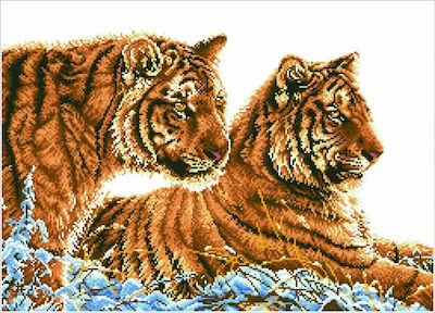 Diamond Dotz Tigers In The Snow Καμβάς Diamond Painting Κιτ