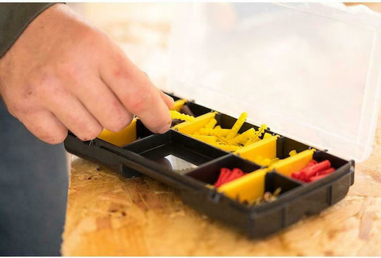 Stanley Tool Compartment Organiser 10 Slot Adjustable Black 21x11.5x3.5cm