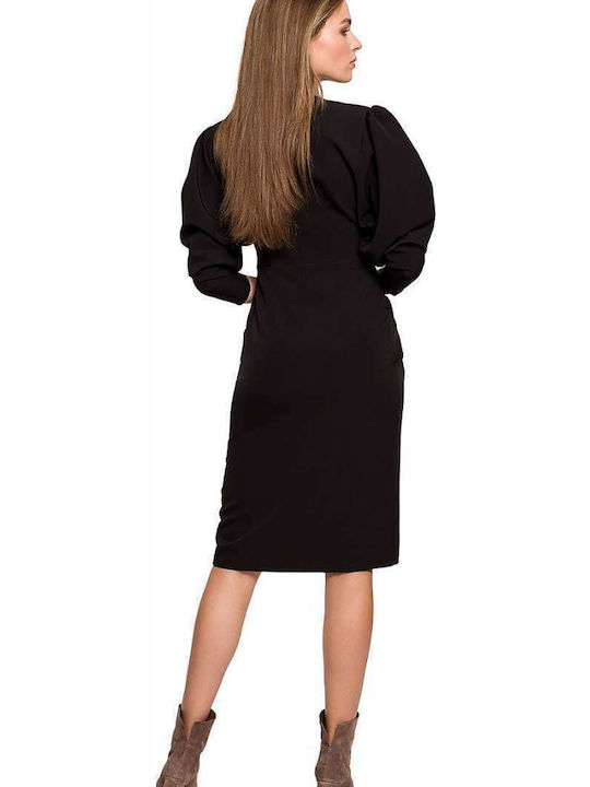 Stylove All Day 3/4 Sleeve Midi Dress Black S284 158473