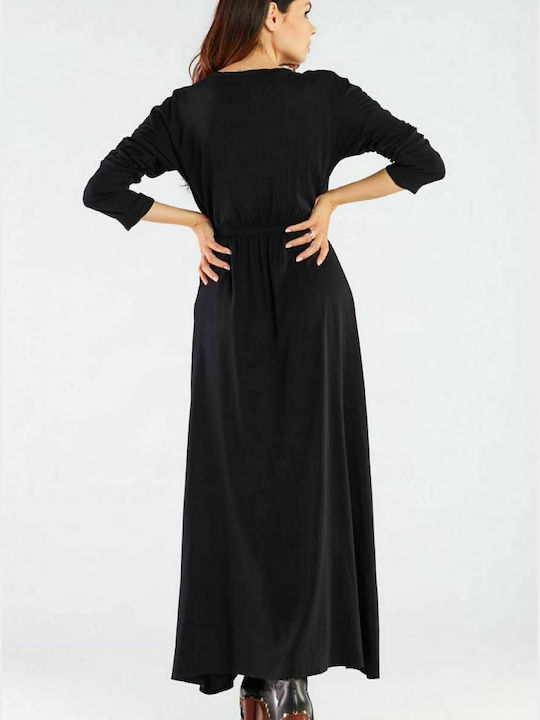 Awama Maxi Dress Wrap Black